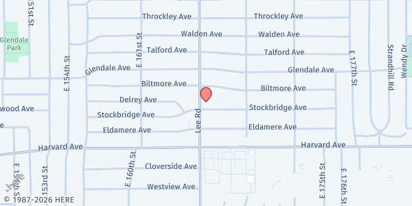 Map showing Bridge Of Hope Center - Food Distribution Center at 3949 Lee Rd, Cleveland, OH