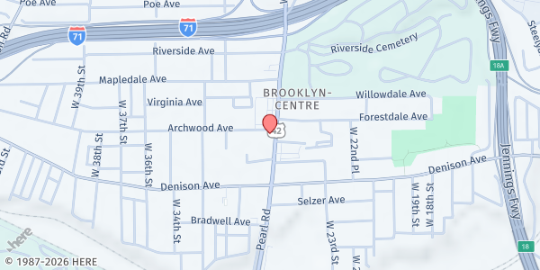 Map showing Brookside Family Center at 3764 Pearl Rd, Cleveland, OH