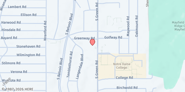 Map showing CCPL - South Euclid-Lyndhurst at 1876 S Green Rd, Cleveland, OH