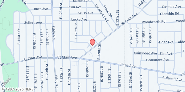 Map showing Changing Lives Ministries at 12651 Saint Clair Ave, Cleveland, OH