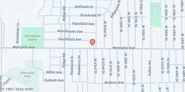 Map showing Christ Church Old Brooklyn at 6400 Memphis Ave, Cleveland, OH