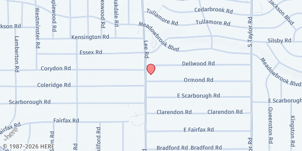 Map showing Cleveland Heights-University Heights Public Library at 2345 Lee Rd, Cleveland, OH