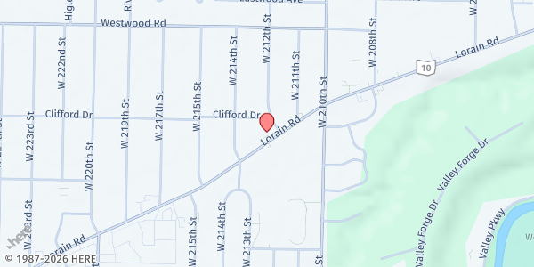 Map showing Cleveland Hope Exchange - Fairview Park at 21220 Lorain Rd, Cleveland, OH