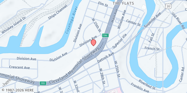 Map showing CMHA Lakeview at 2700 Washington Ave, Cleveland, OH