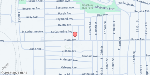 Map showing CMHA Union Square at 3495 E 98th St, Cleveland, OH