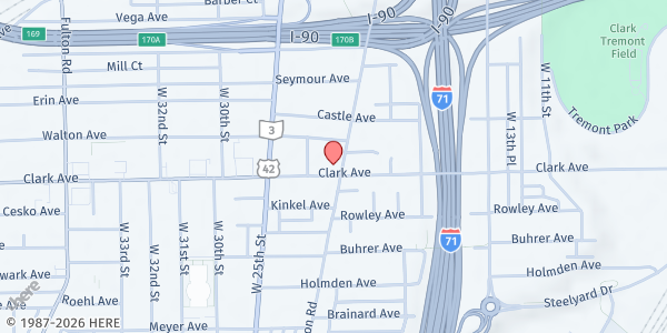 Map showing CPL - South at 3096 Scranton Rd, Cleveland, OH