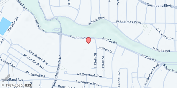 Map showing Fairhill Partners at 12200 Fairhill Rd, Cleveland, OH