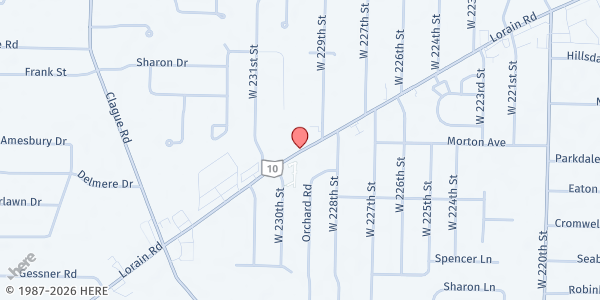 Map showing Fairview Park Hunger Center at 22964 Lorain Rd, Cleveland, OH