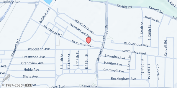 Map showing Focus Dreamers INC at 11501 Mount Carmel Rd, Cleveland, OH