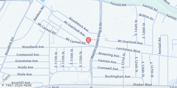 Map showing Focus Dreamers INC at 11501 Mount Carmel Rd, Cleveland, OH