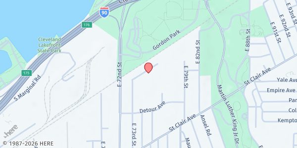 Map showing Goods Bank NEO at 7550 Bittern Ave, Cleveland, OH