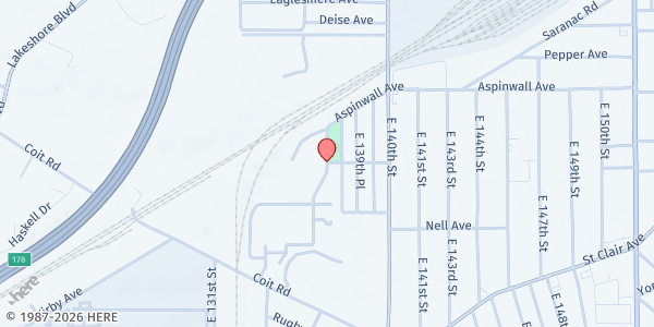 Map showing Greater Cleveland Food Bank - Delivery Address at 884 E 137th St, Cleveland, OH