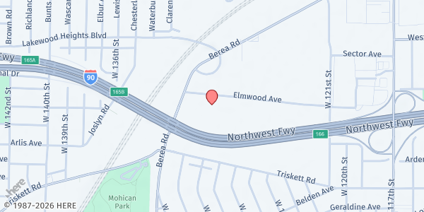 Map showing Lakewood Community Services Center at 12815 Elmwood Ave, Cleveland, OH