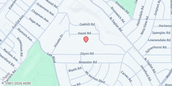 Map showing McGregor Foundation Food Pantry at 14800 PRIVATE DR, CLEVELAND, OH