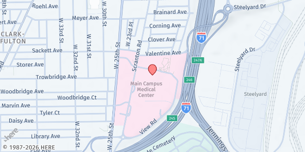 Map showing MetroHealth Mobile Pantry at 2500 Metro Health Dr, Cleveland, OH