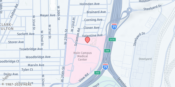 Map showing MetroHealth Mobile Pantry at 2500 Metro Health Dr, Cleveland, OH