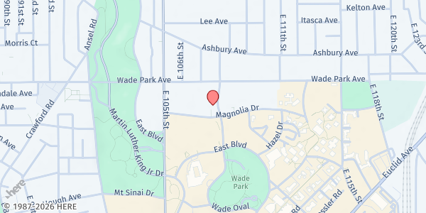 Map showing Mt. Zion Congregational UCC at 10723 Magnolia Dr, Cleveland, OH