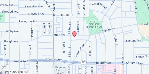 Map showing NEON - Hough at 8300 Hough Ave, Cleveland, OH