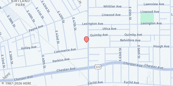 Map showing North Star Neighborhood Reentry Resource Center at 1834 E 55th St, Cleveland, OH