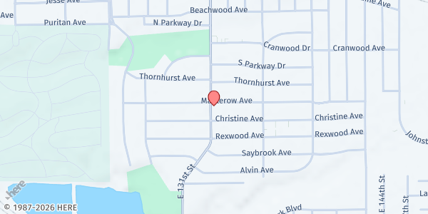 Map showing Nurturing Angels Mobile Pantry - 4469 E 131st St at 4469 E 131st St, Cleveland, OH