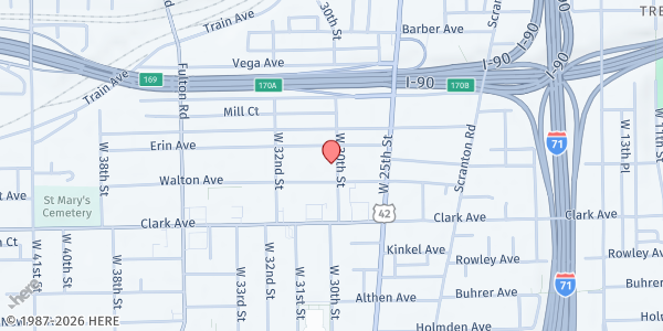 Map showing Redeemer Crisis Center at 2970 W 30th St, Cleveland, OH