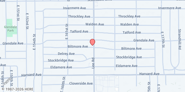 Map showing Revival of Life Ministries at 3914 Lee Rd, Cleveland, OH