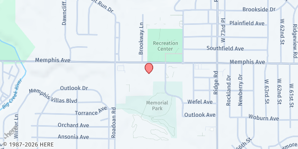 Map showing St. Elias Melkite Church at 8023 Memphis Ave, Cleveland, OH