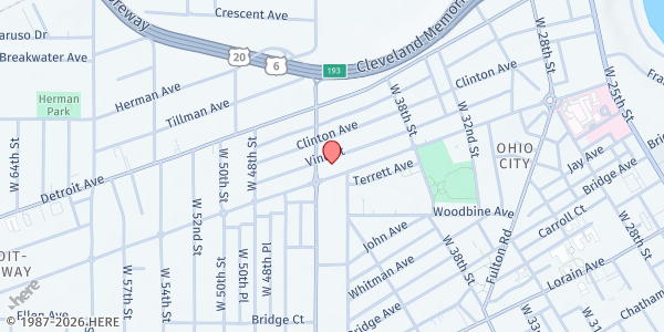 Map showing St. Herman's FOCUS Cleveland at 4410 Franklin Blvd, Cleveland, OH