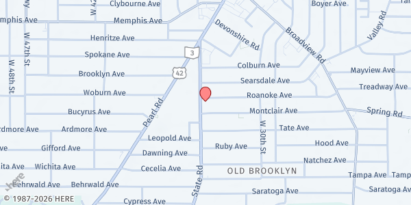 Map showing St. Mary of Egypt Orthodox at 4345 State Rd, Cleveland, OH