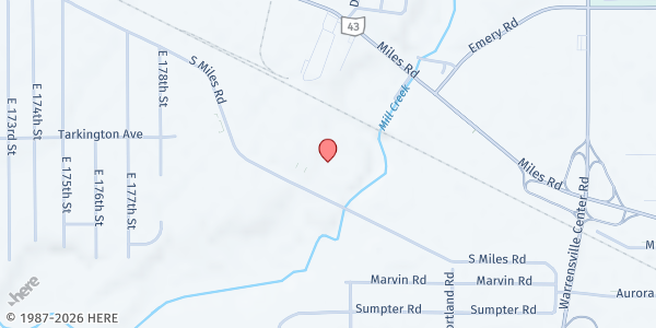 Map showing The Word Church at 18909 S Miles Rd, Cleveland, OH