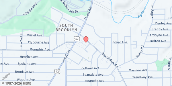 Map showing United Hearts Life Mission Ctr at 3339 Broadview Rd, Cleveland, OH