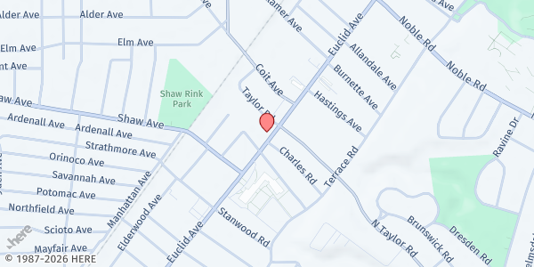 Map showing Visions Revealed Mobile Pantry at 15449 Euclid Avenue, Cleveland, OH