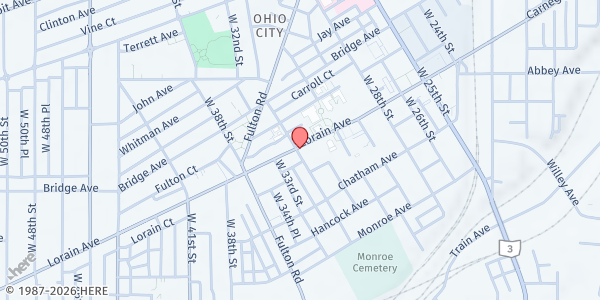 Map showing West Side Catholic Center at 3135 Lorain Ave, Cleveland, OH