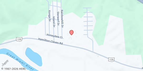 Map showing Whitewater Township Emergency Food Pantry at 5771 St. Rt. 128, Cleves, OH