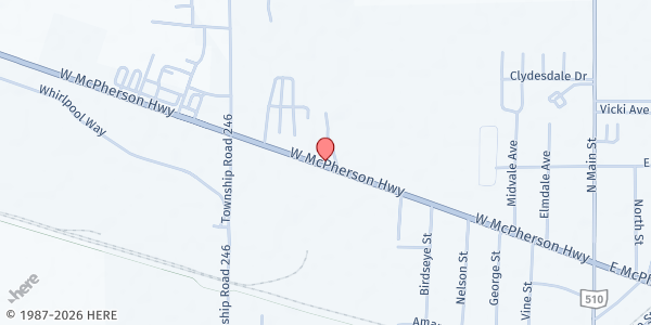 Map showing Clyde Food Pantry at 803 W. McPherson Hwy, CLYDE, OH