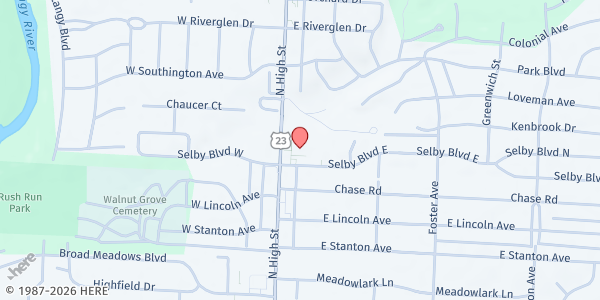 Map showing St Michael St Vincent DePaul Food Pantry at 5750 North High Street, Colonial Hills, OH