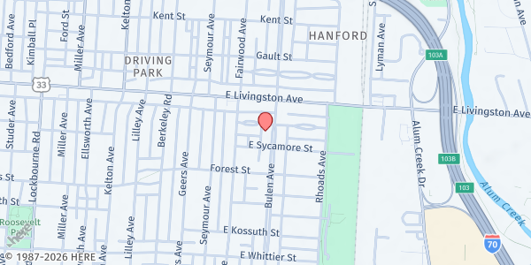 Map showing Bethany Baptist Market at 959 Bullen Ave, Columbus, OH
