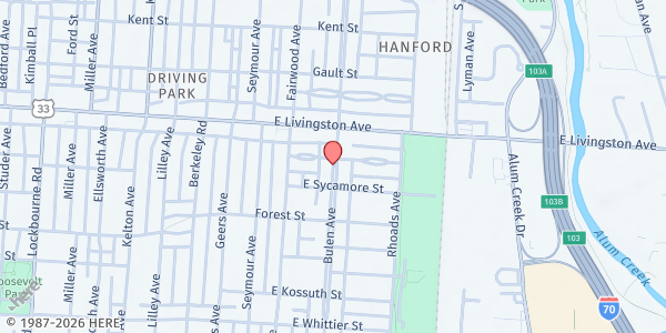 Map showing Bethany Baptist Market at 959 BULEN AVE, COLUMBUS, OH