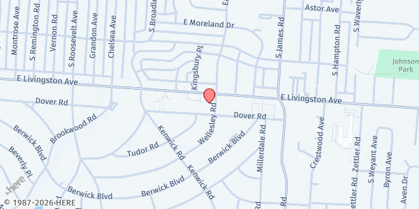 Map showing Bishop Griffin Center Food Pantry at 2875 E. Livingston Ave., Columbus, OH