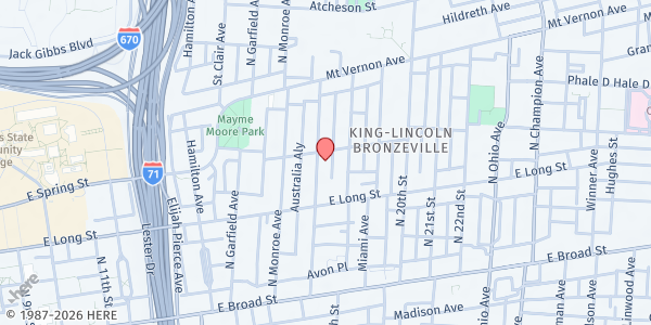 Map showing Bread Basket Food Pantry at 186 N 17TH ST, Columbus, OH