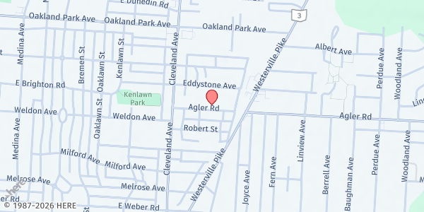 Map showing Bread of Life Choice Pantry at 1880 Agler Rd, Columbus, OH