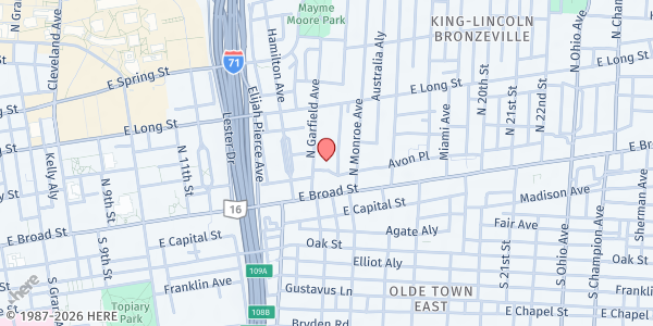 Map showing Broad Street Presbyterian Pantry at 760 E BROAD ST, COLUMBUS, OH