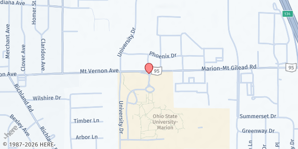 Map showing Buckeye Alliance Food Pantry at 1800 Cannon Drive, Columbus, OH