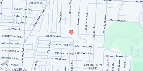 Map showing Centenary United Methodist Church - Food Distribution Center at 2048 Denune Ave, Columbus, OH