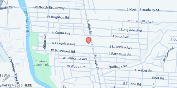 Map showing Clintonville-Beechwold Comm. Resource Ctr. at 14 W. Lakeview Ave., Columbus, OH
