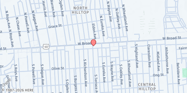 Map showing Community Meal - 12 S Terrace Ave at 12 S Terrace Ave, Columbus, OH