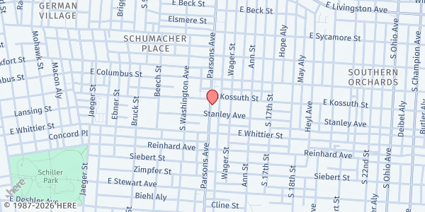 Map showing Community Meal - 888 Parsons Ave at 888 PARSONS AVE, COLUMBUS, OH