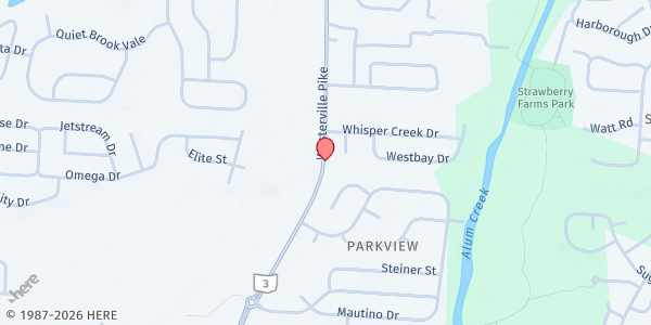 Map showing Creekside Christian Pantry - Westerville Location at 4938 WESTERVILLE RD, COLUMBUS, OH