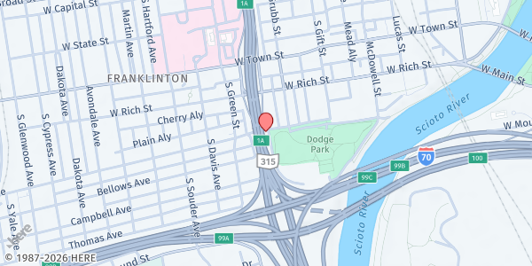 Map showing Dodge Multi-Generational Center - Produce Market at 667 SULLIVANT AVE, COLUMBUS, OH