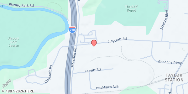 Map showing Expanding Vision Ministries Pantry - Claycraft Road at 845 Claycraft Road, Columbus, OH